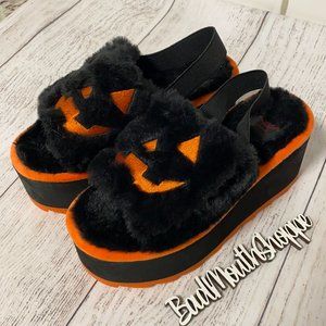 *Strange Cvlt Lilly Platform Jackolantern Black Orange Shoes Size 6